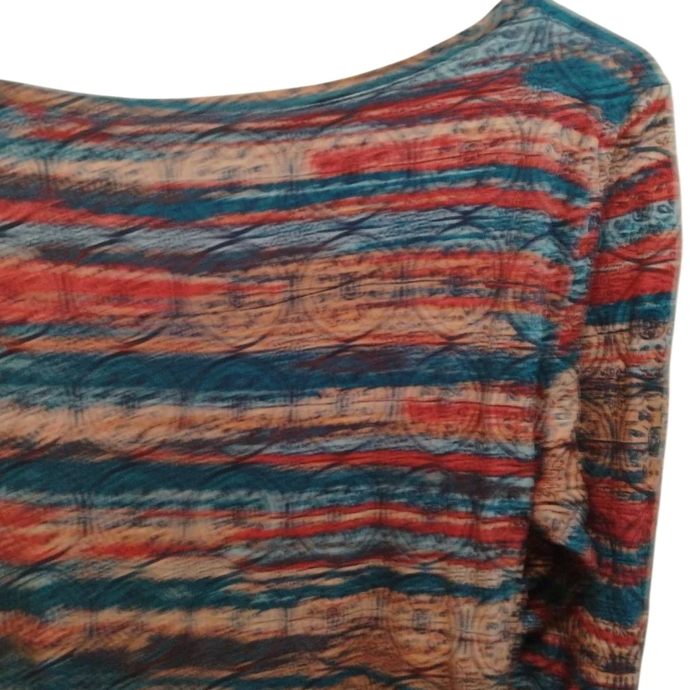 Ruby Rd. Multicolor Patterned Long Sleeve Top - Picture 8 of 11